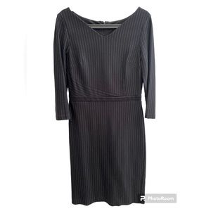 Ann Taylor Black Pinstripe Sheath Dress